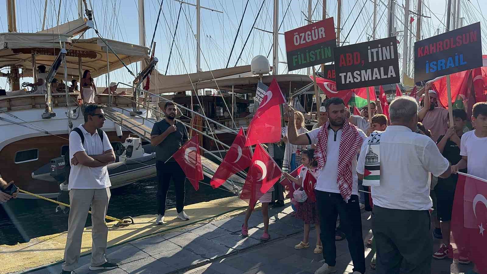 Bodrum’da Gazze’ye destek yürüyüşü düzenlendi
