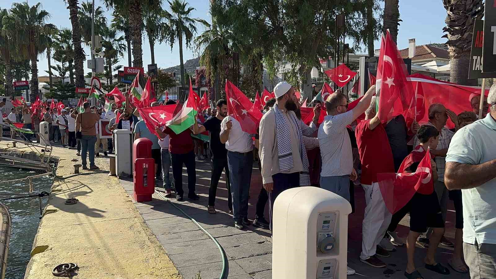 Bodrum’da Gazze’ye destek yürüyüşü düzenlendi
