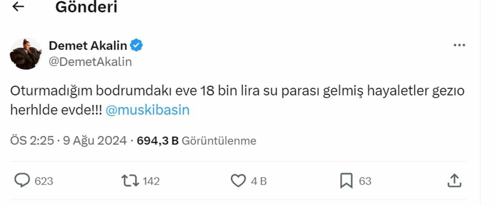 18 bin lira su faturası gelen şarkıcı Akalın’a Muğla MUSKİ’den fatura cevabı:
