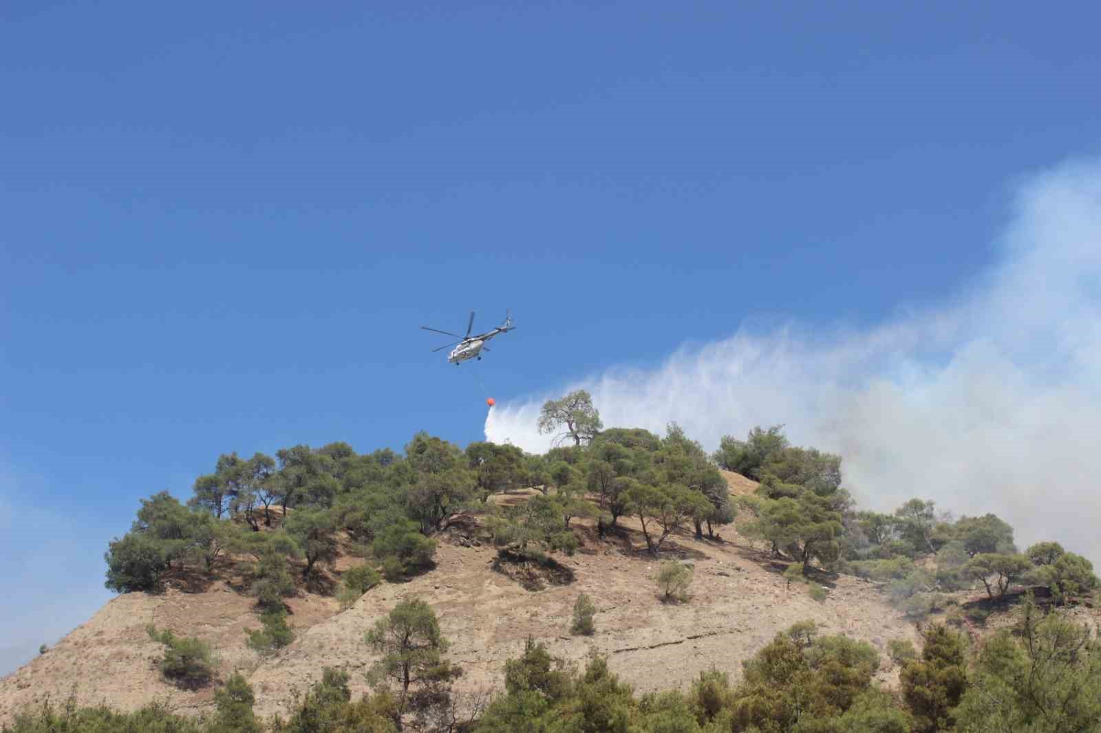 Manisa’daki orman yangını 8 saattir sürüyor
