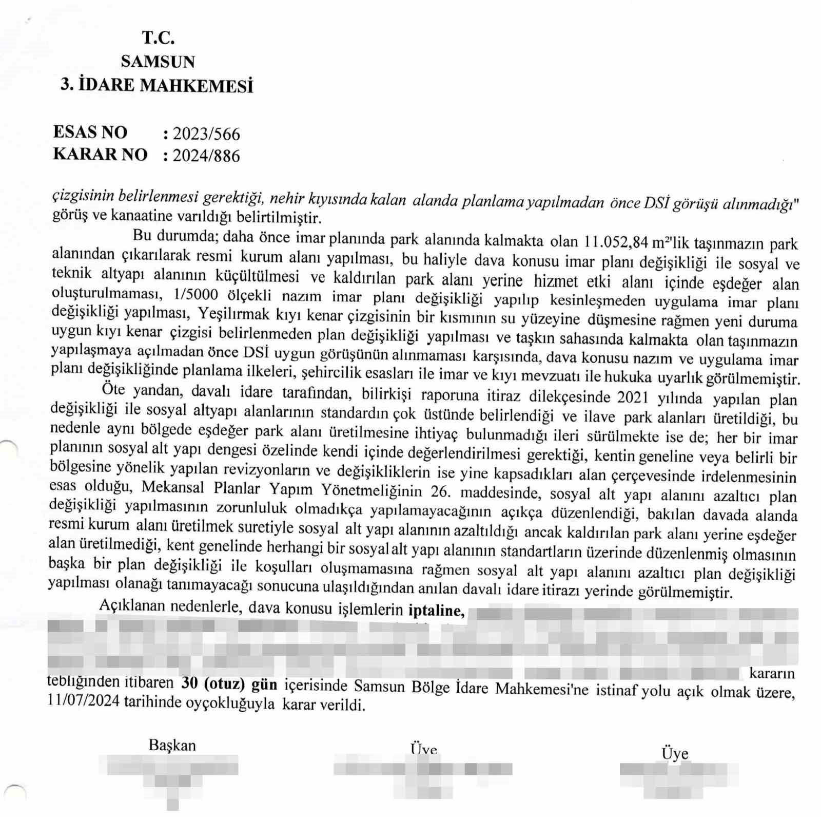 Çarşamba Hükümet Konağı inşaatına mahkemeden ’iptal’ kararı
