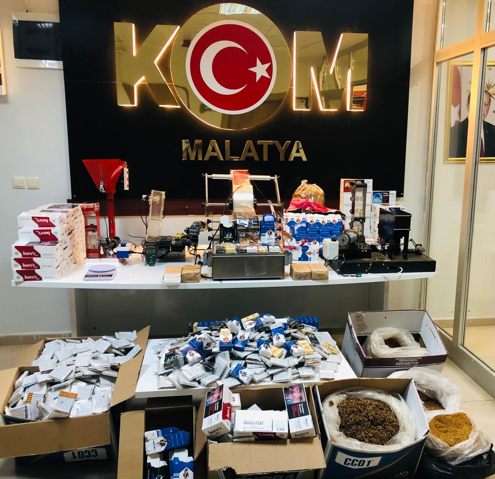 Malatya’da 408 bin adet gümrük kaçağı makaron ele geçirildi
