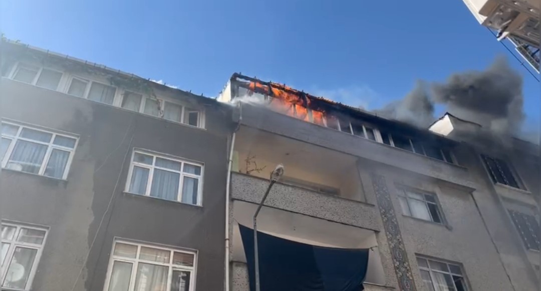 Sultangazi’de çatı katındaki kümeste çıkan yangında güvercinler telef oldu
