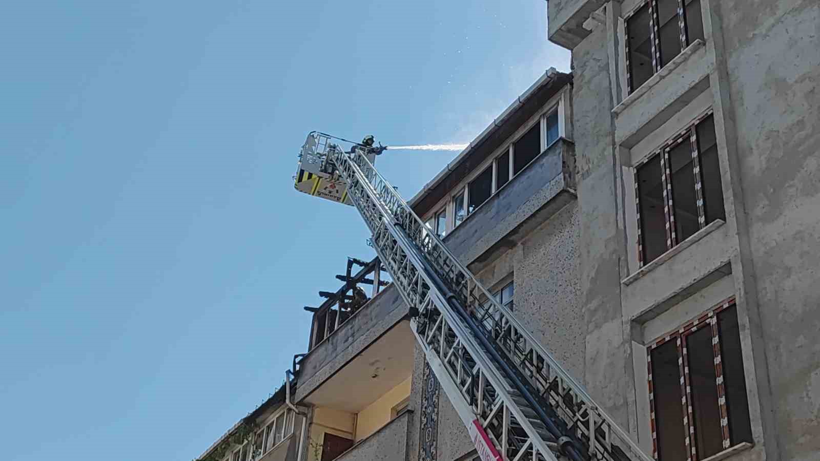 Sultangazi’de çatı katındaki kümeste çıkan yangında güvercinler telef oldu
