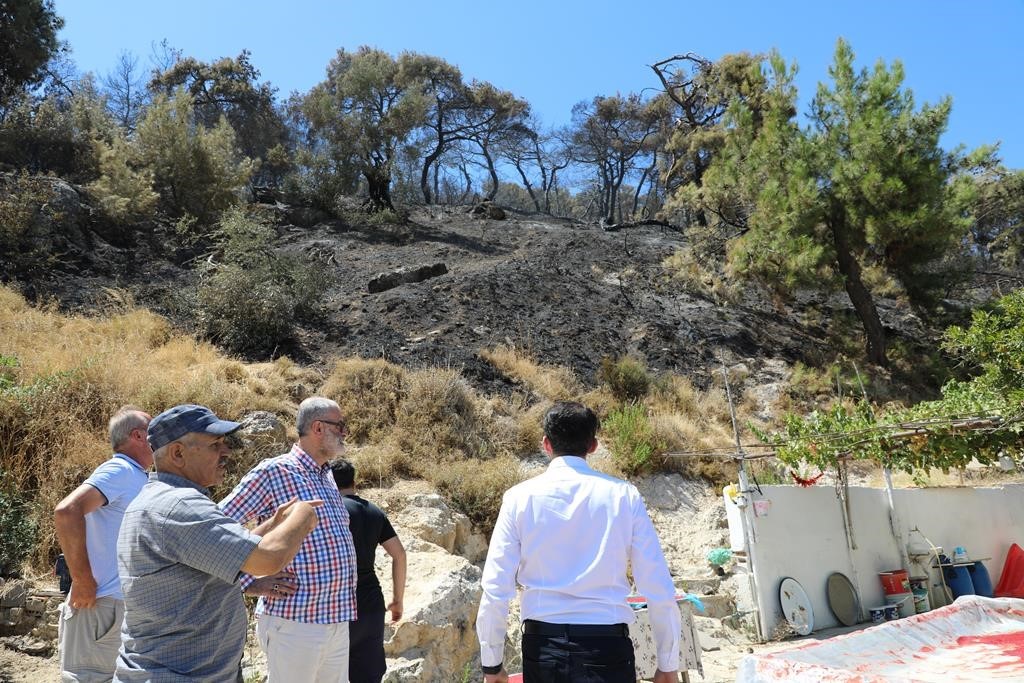 Şehzadeler’den orman yangını çıkan mahallede inceleme
