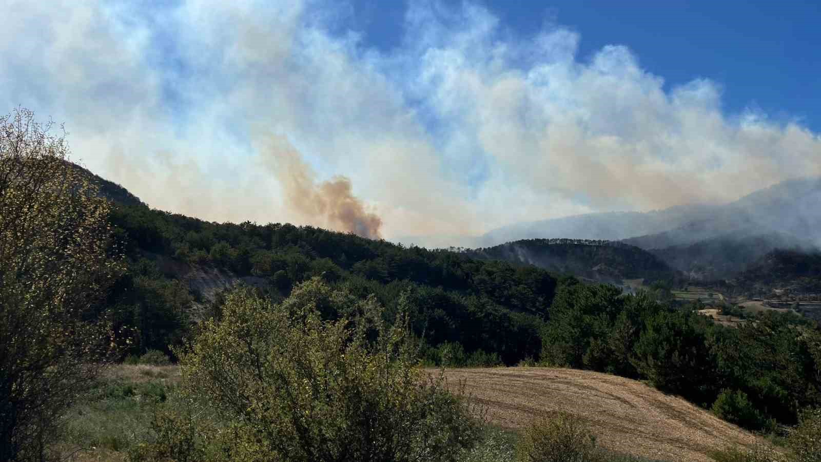 Bolu’da çıkan orman yangını 2 saattir söndürülemiyor, 2 köy tahliye edildi
