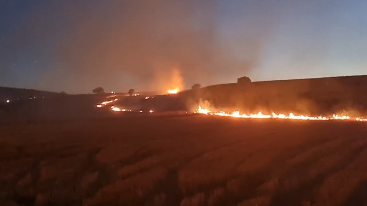 Anız yangınında 6 bin balya kül oldu, bahçeler zarar gördü
