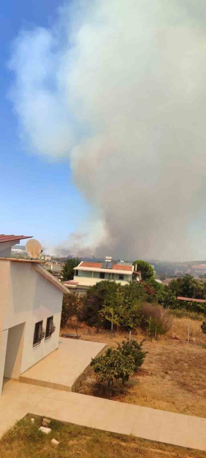 Didim’deki makilik alan yangınını söndürme çalışmaları sürüyor
