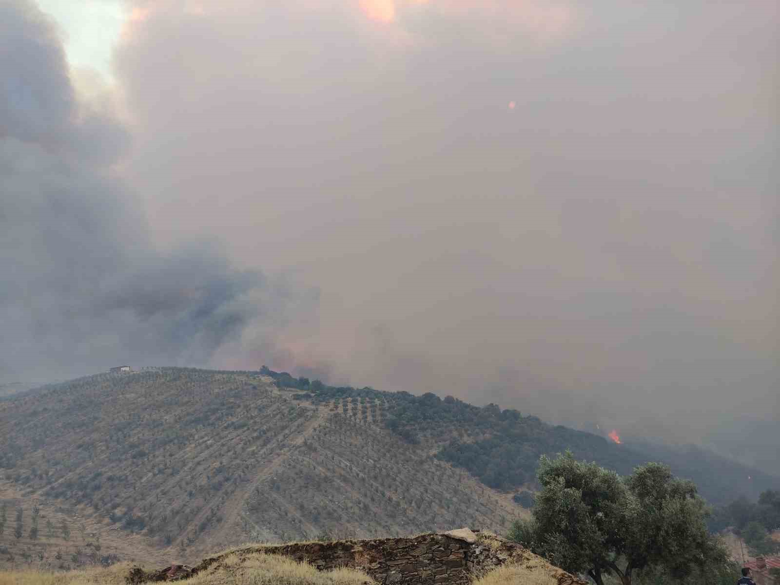 Manisa’da itfaiye ekiplerinin yangınla mücadelesi sürüyor
