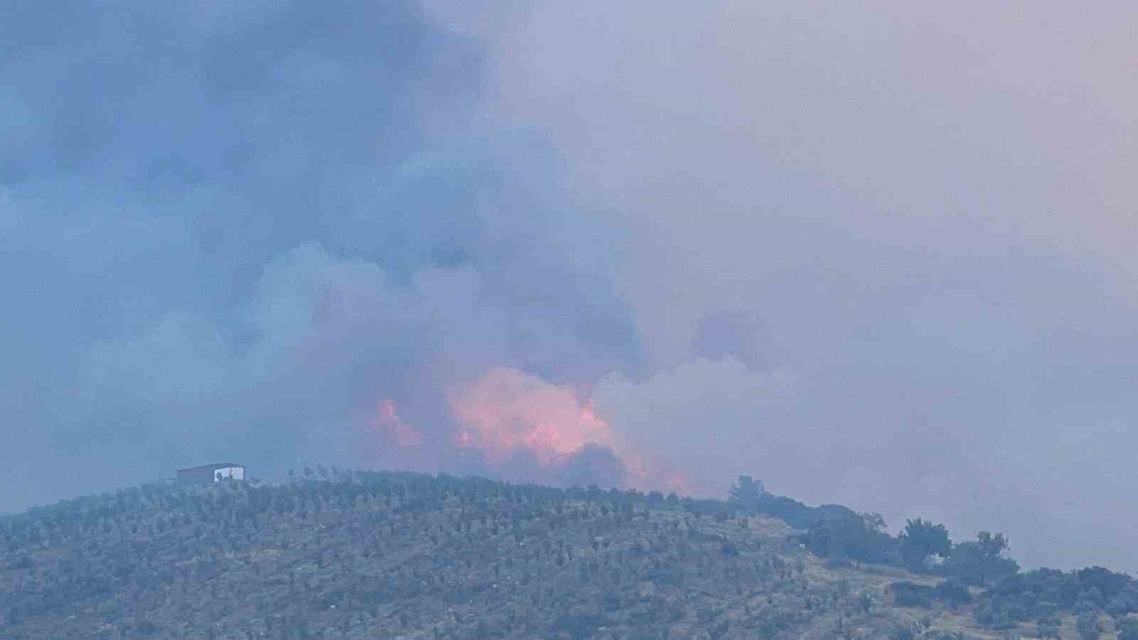 Manisa’da itfaiye ekiplerinin yangınla mücadelesi sürüyor
