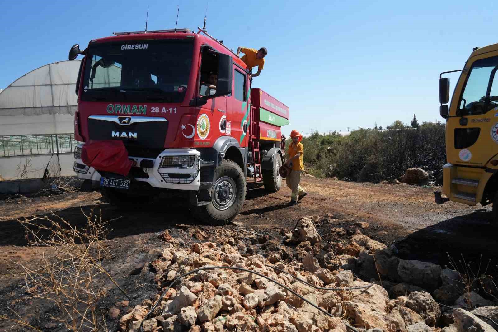 Kırsal alanda çıkan yangın 3 sera ve ormanlık alana zarar verdi
