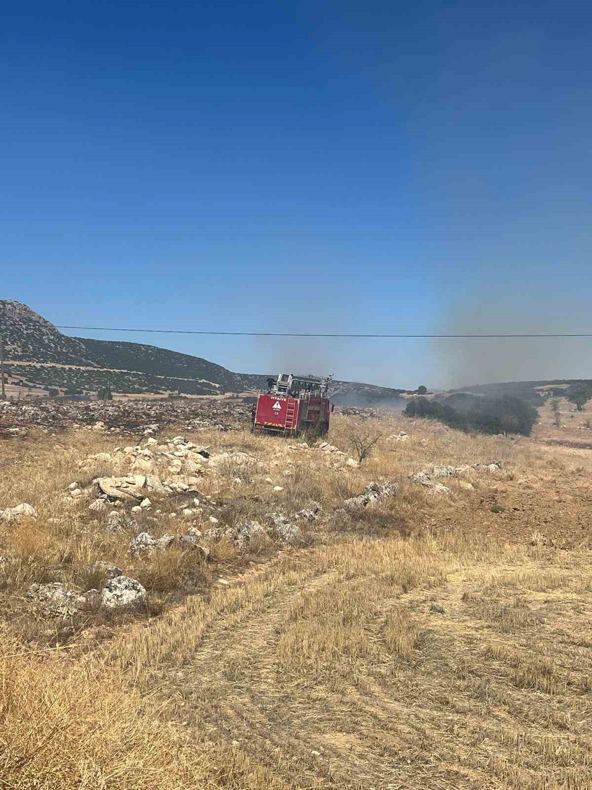 Isparta’da çıkan anız yangını büyümeden söndürüldü
