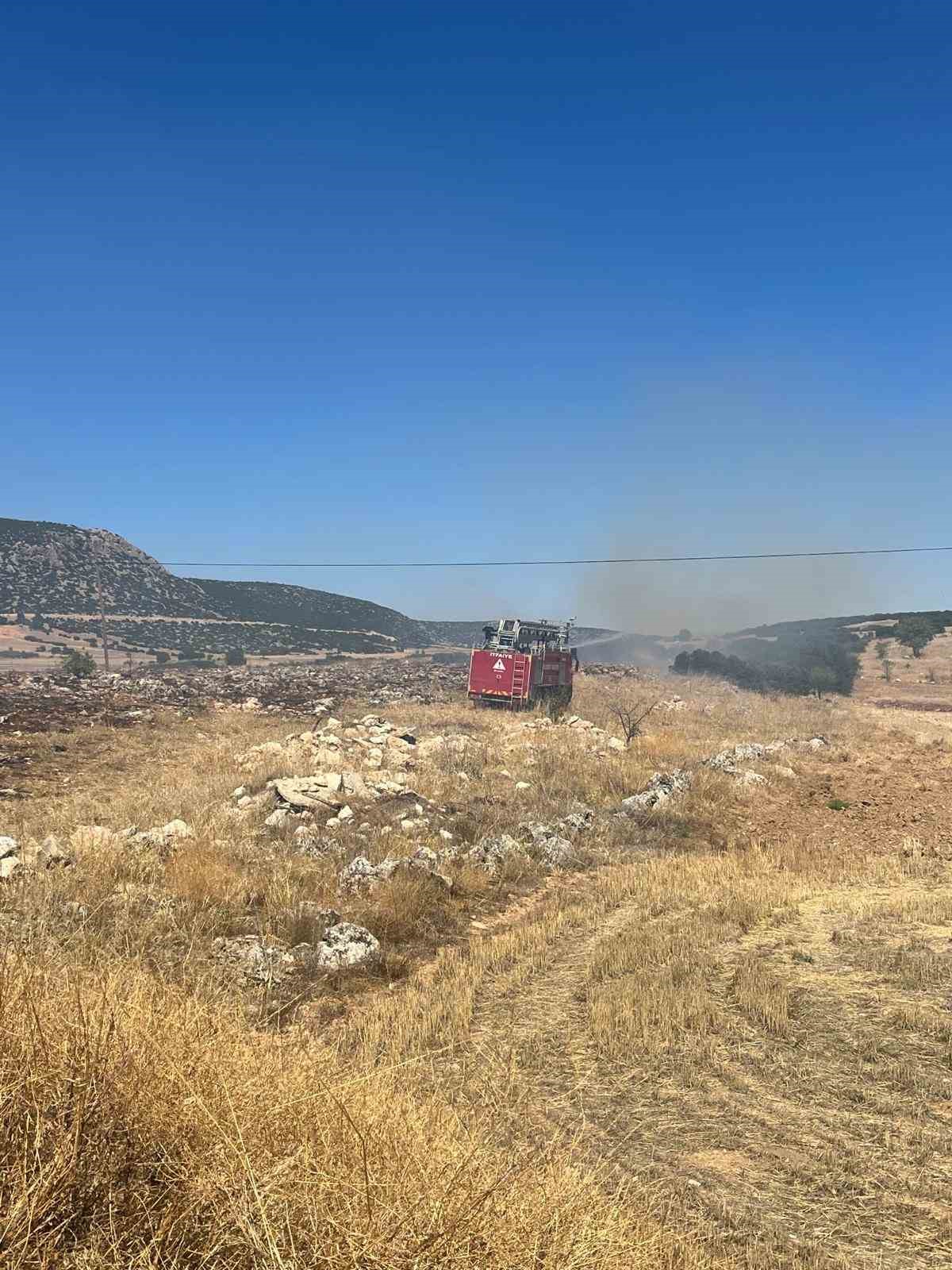 Isparta’da çıkan anız yangını büyümeden söndürüldü
