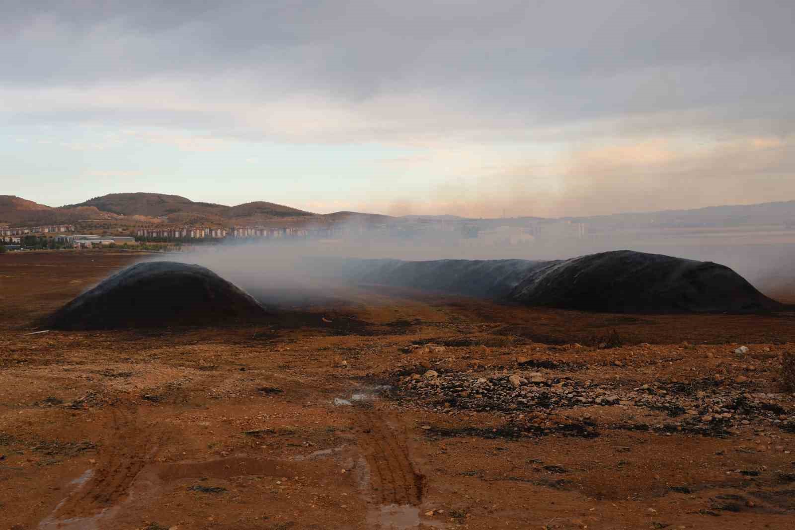 Elazığ’da çıkan yangında 400 ton saman kül oldu
