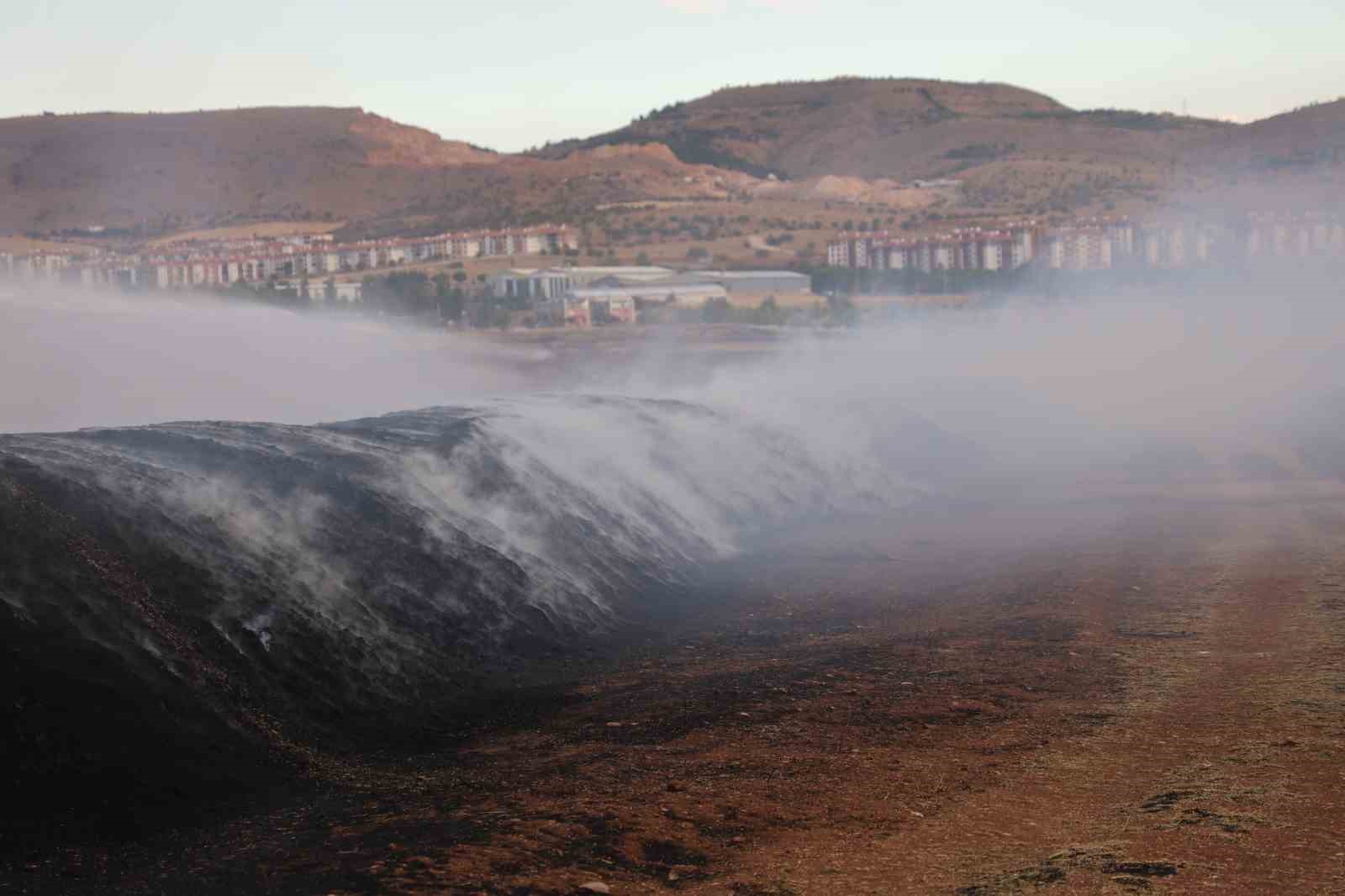 Elazığ’da çıkan yangında 400 ton saman kül oldu
