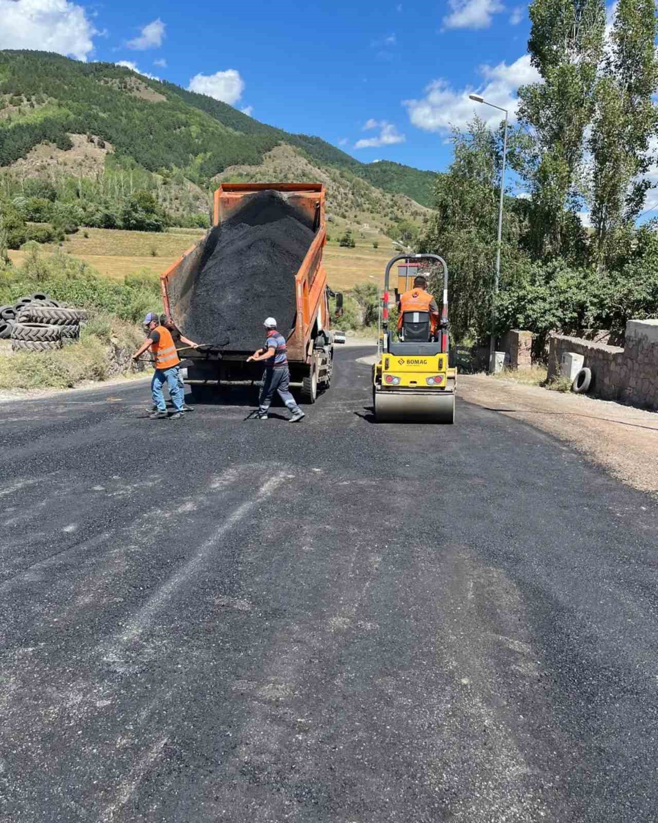 Posof’ta bozulan yollar asfaltlanıyor
