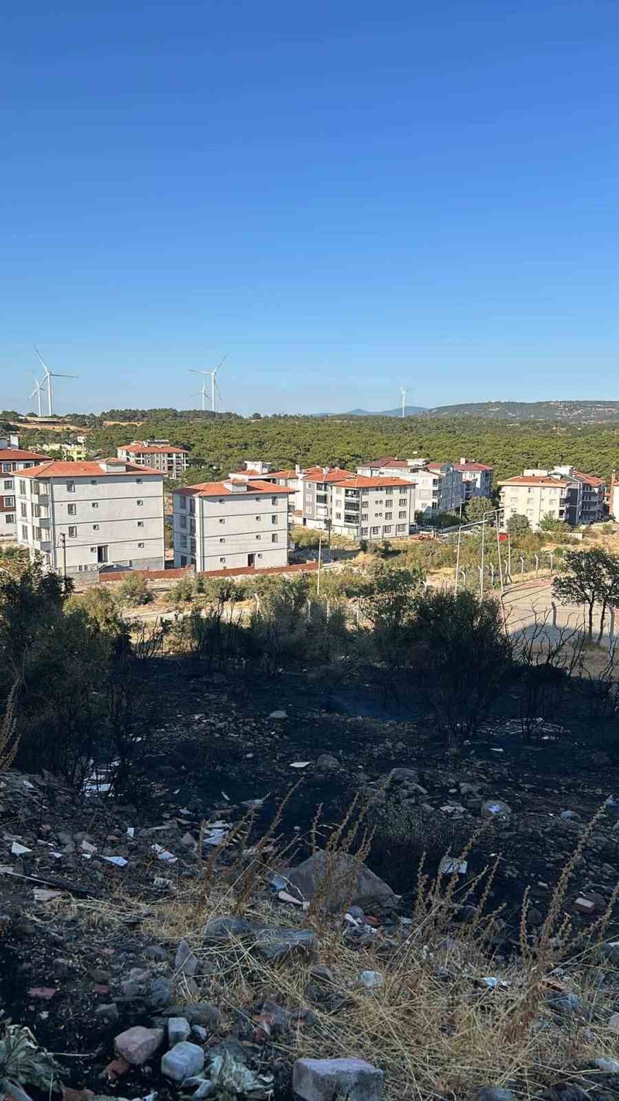 Ayvacık’ta otluk alanda çıkan yangın korkuttu
