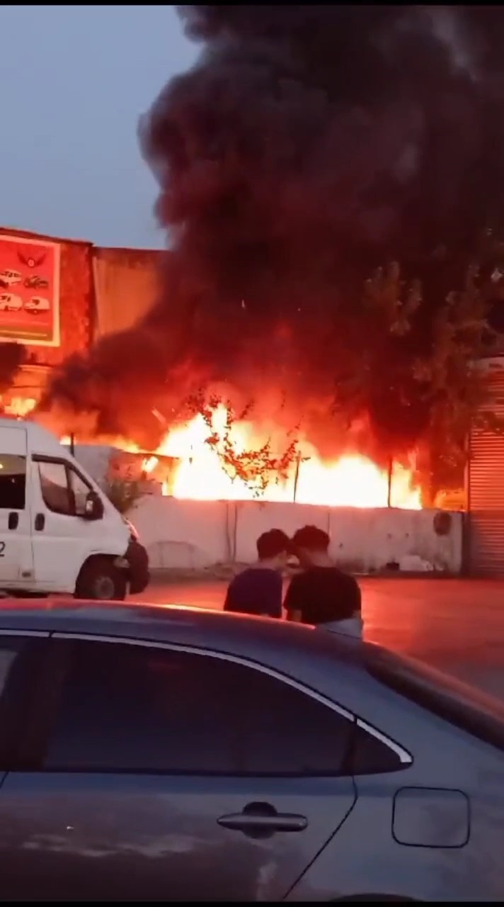 Kartal’da park halindeki iki araç alev alev yandı
