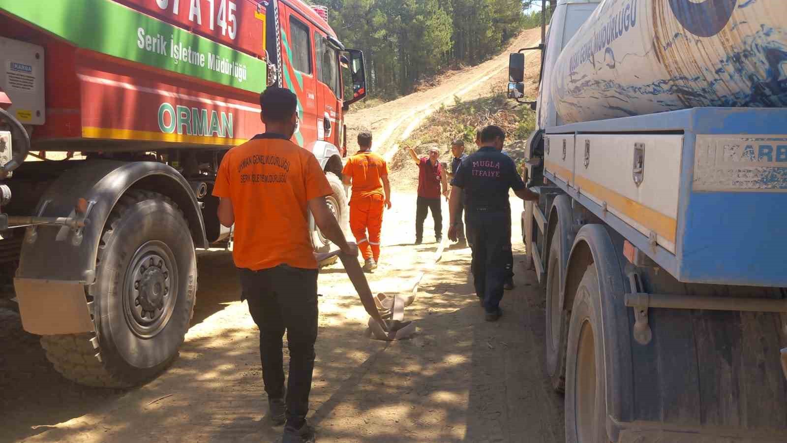 Menteşe’deki orman yangına ekiplerden hızlı müdahale
