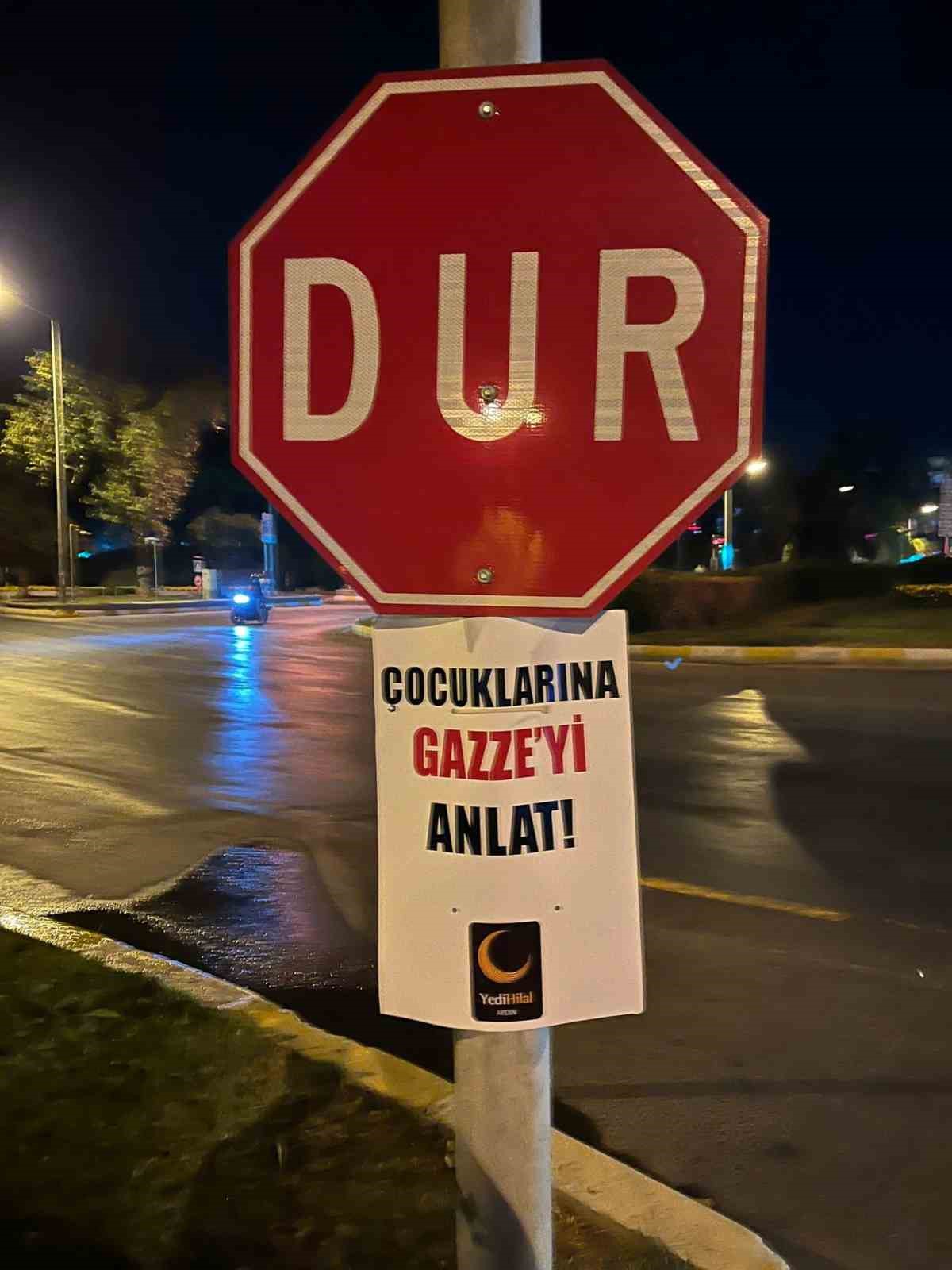 Aydın’da İsrail’e pankartlı protesto
