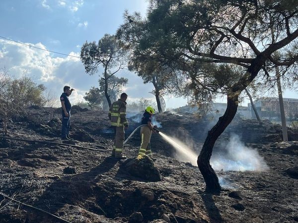 Balıkesir’in Çamlık mevkiinde çıkan arazi yangını söndürüldü
