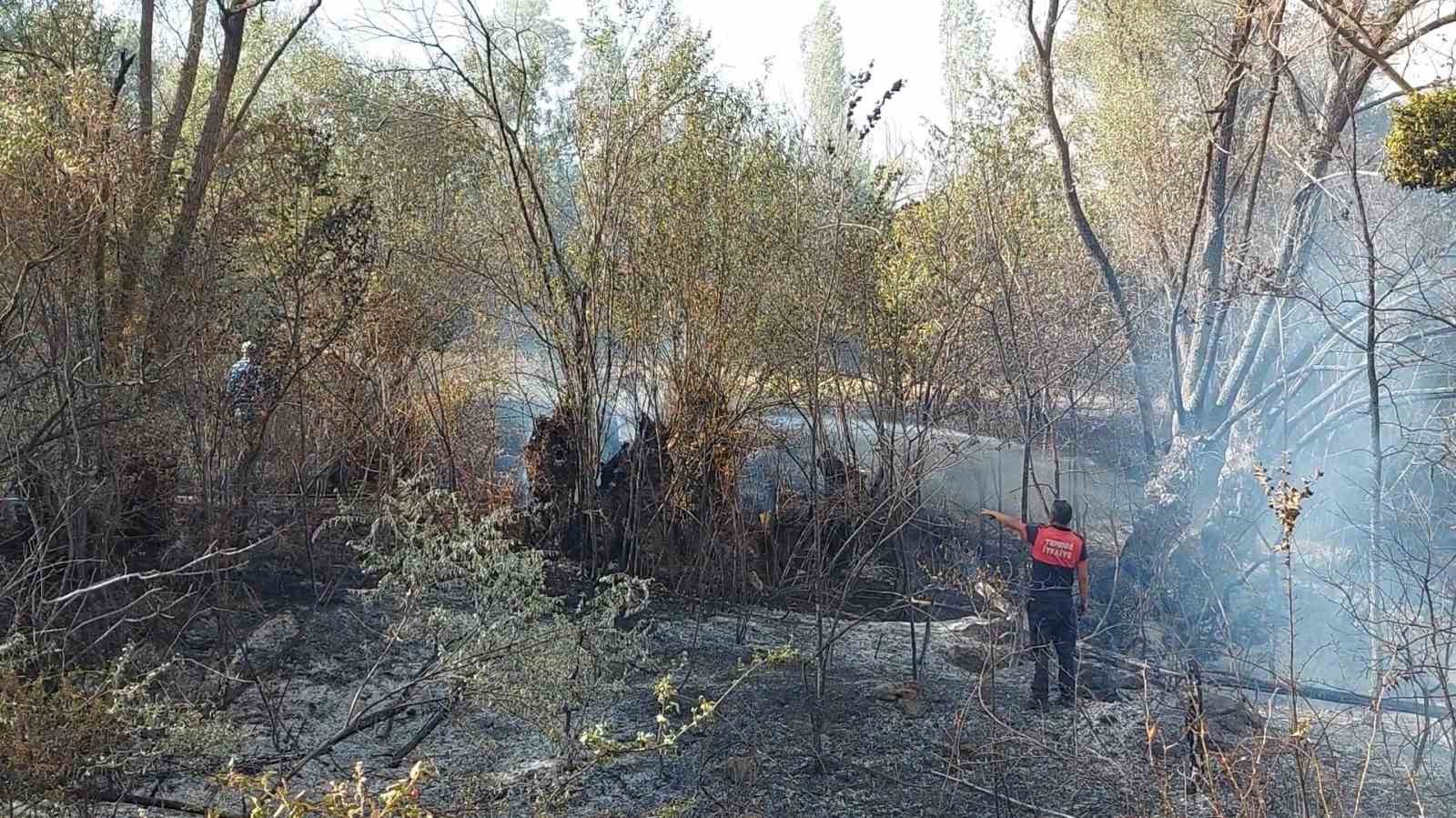 Burdur’da ağaçlık alandaki yangın köylülerin imece usulüyle söndürüldü
