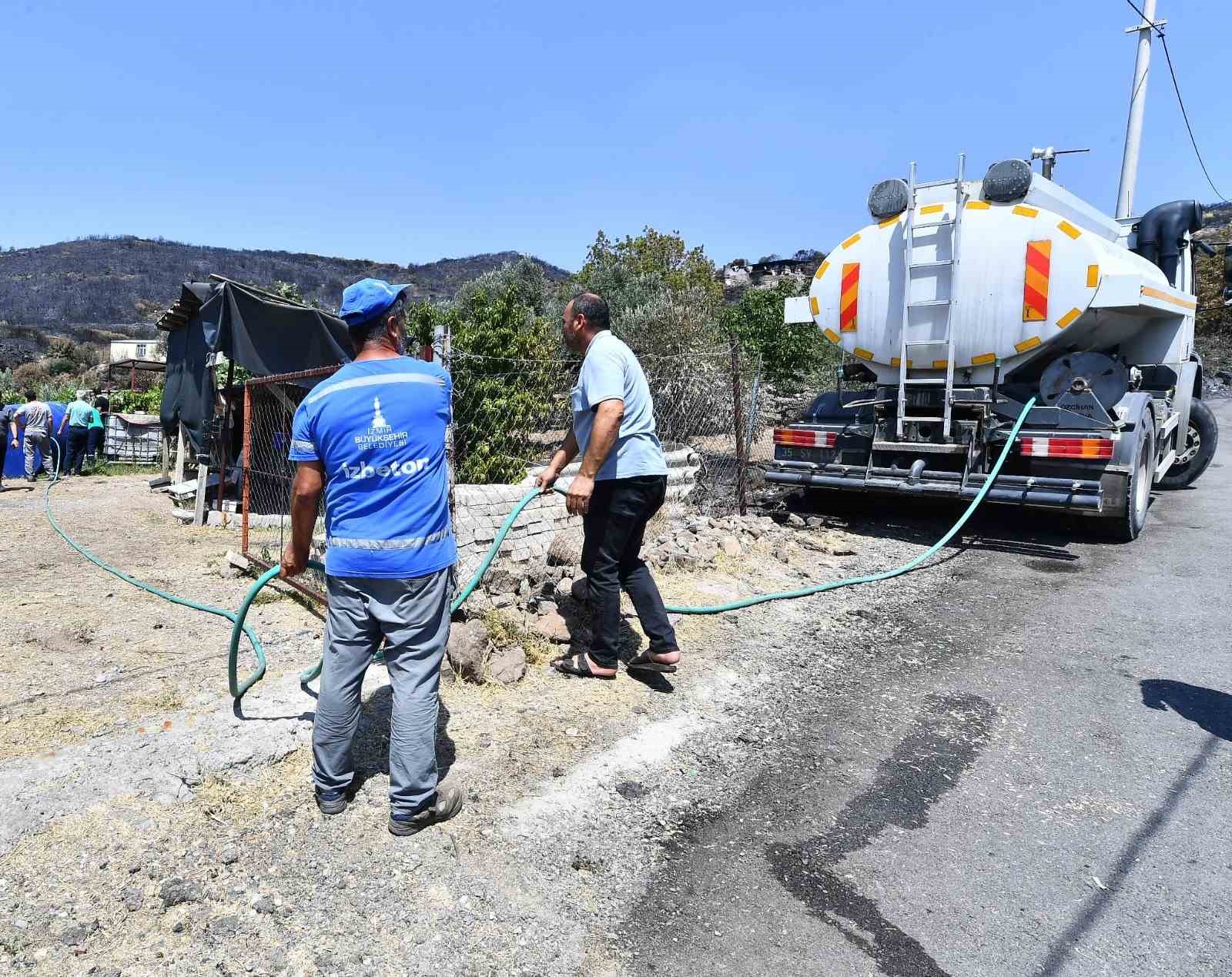 Yangından kurtarılan bahçelerde üreticinin su talebine acil çözüm
