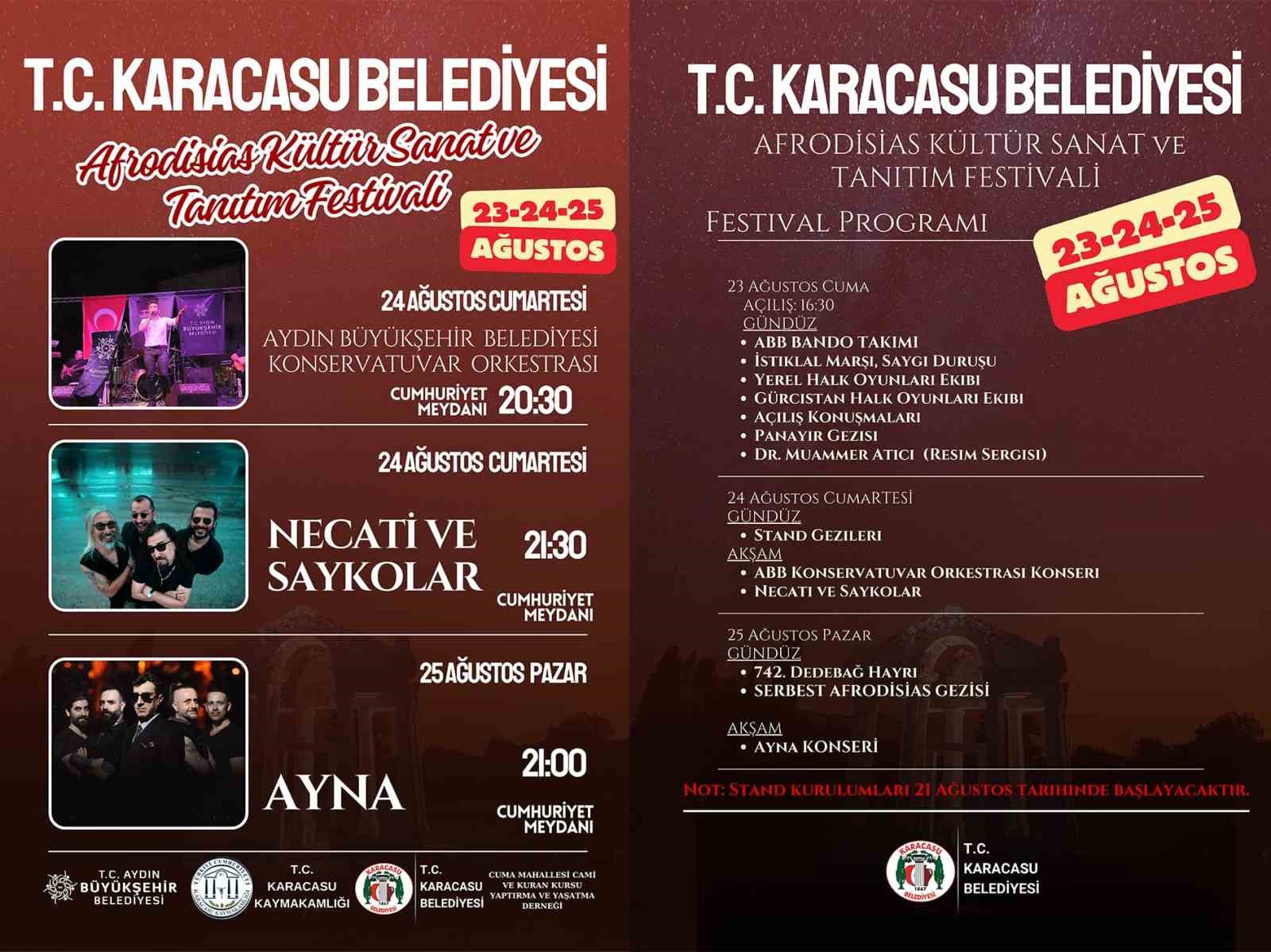 Karacasu’da festival coşkusu başlıyor
