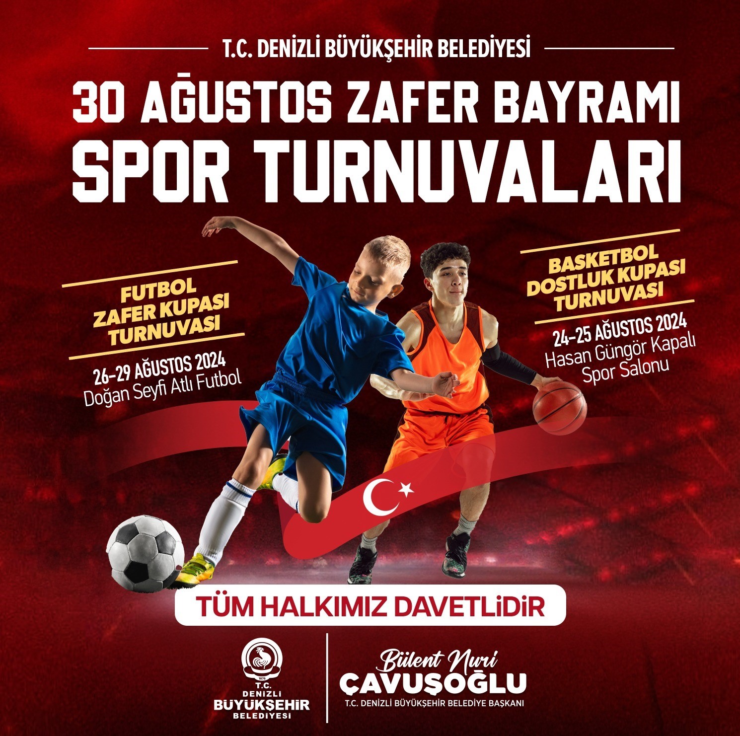 Denizli  Büyükşehir 30 Ağustos Zafer Bayramı 102. yılında yüzlerce sporcu mücadele edecek
