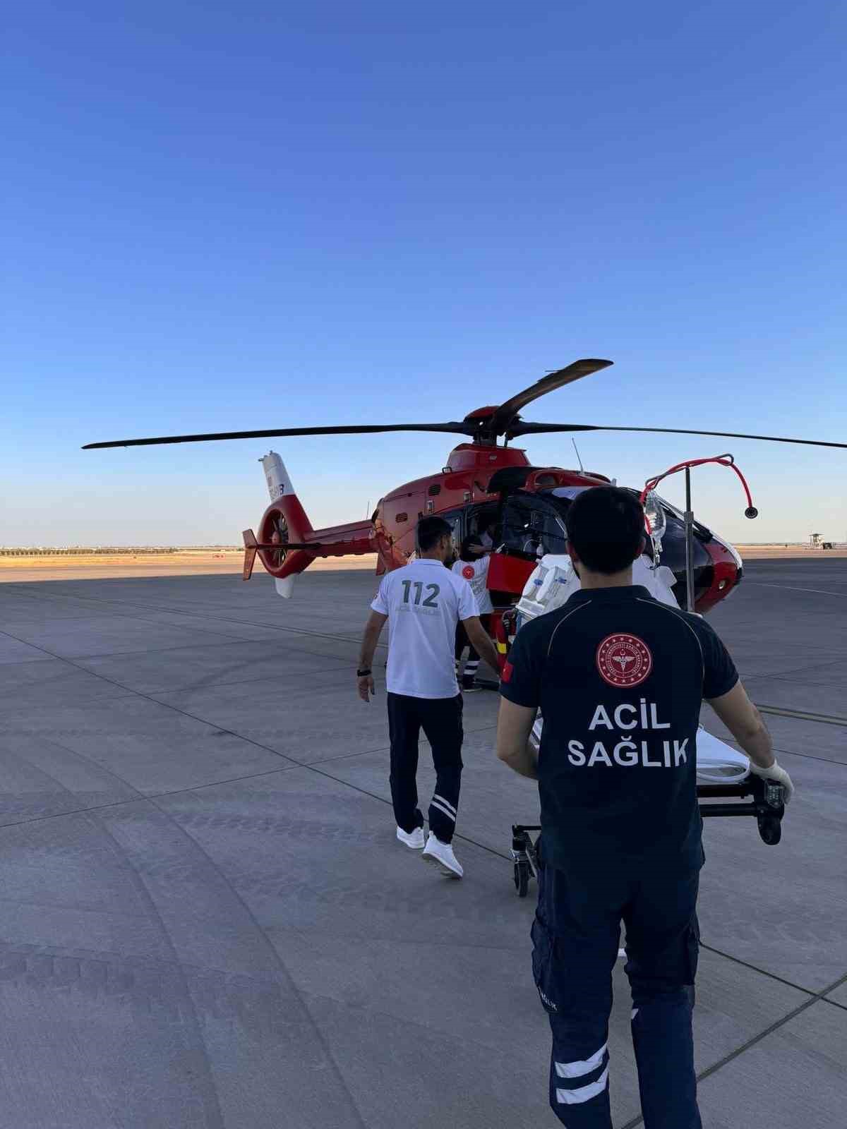 Mardin’de 1 günlük bebek ambulans helikopterle Diyarbakır’a sevk edildi
