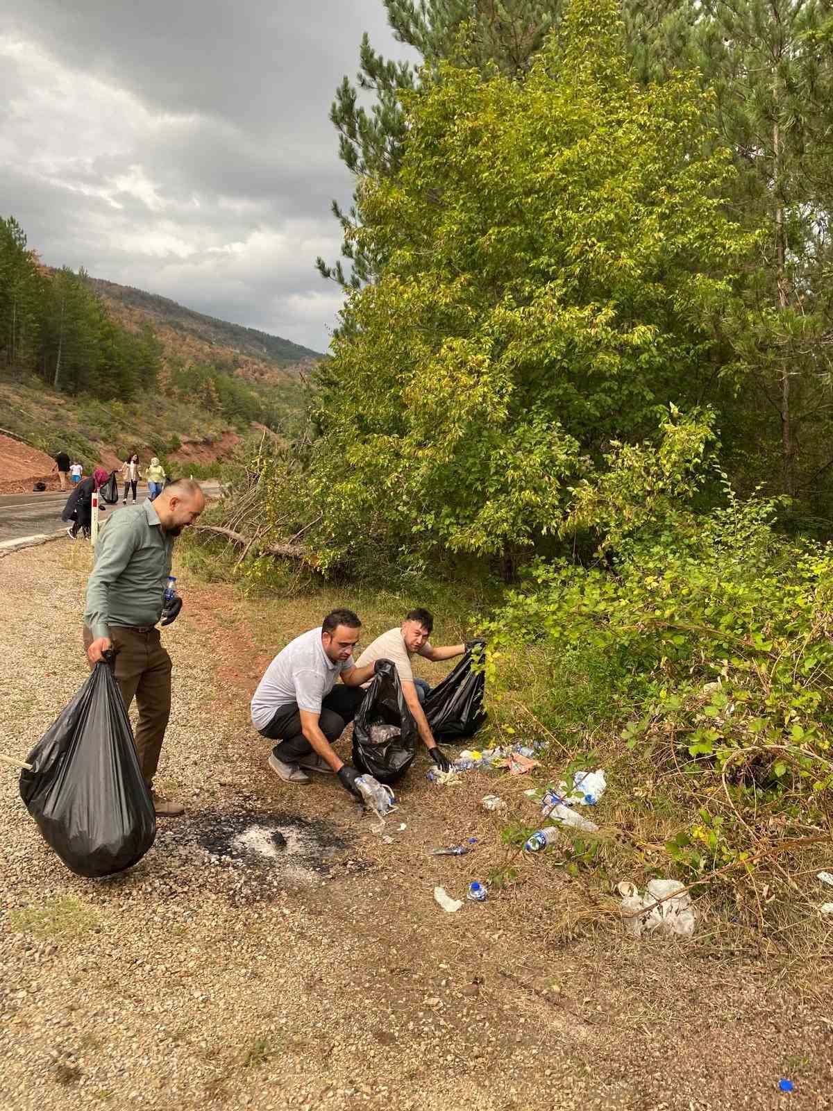 Orman yangını sonrası çevre temizliği yapıldı
