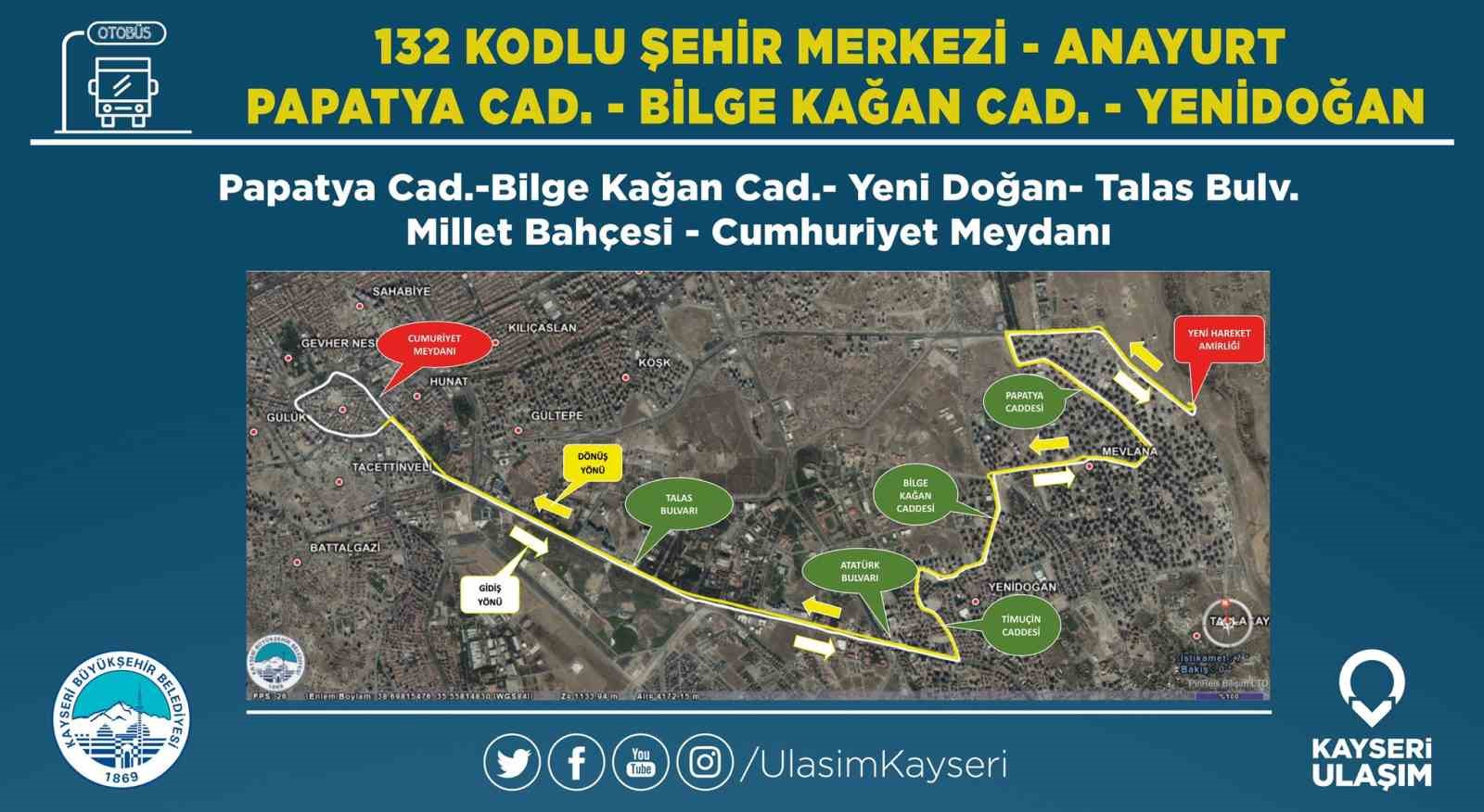 Büyükşehir Belediyesi Ulaşım AŞ’den Talas’a 6 yeni hat
