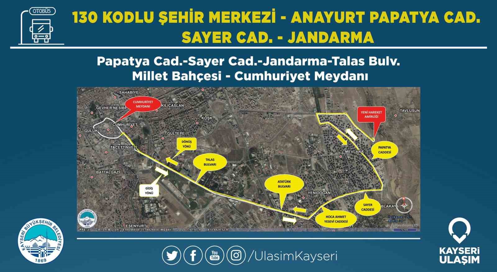 Büyükşehir Belediyesi Ulaşım AŞ’den Talas’a 6 yeni hat
