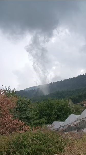 Antalya’da ormanlık alanda oluşan hortum kısa süreli paniğe yol açtı
