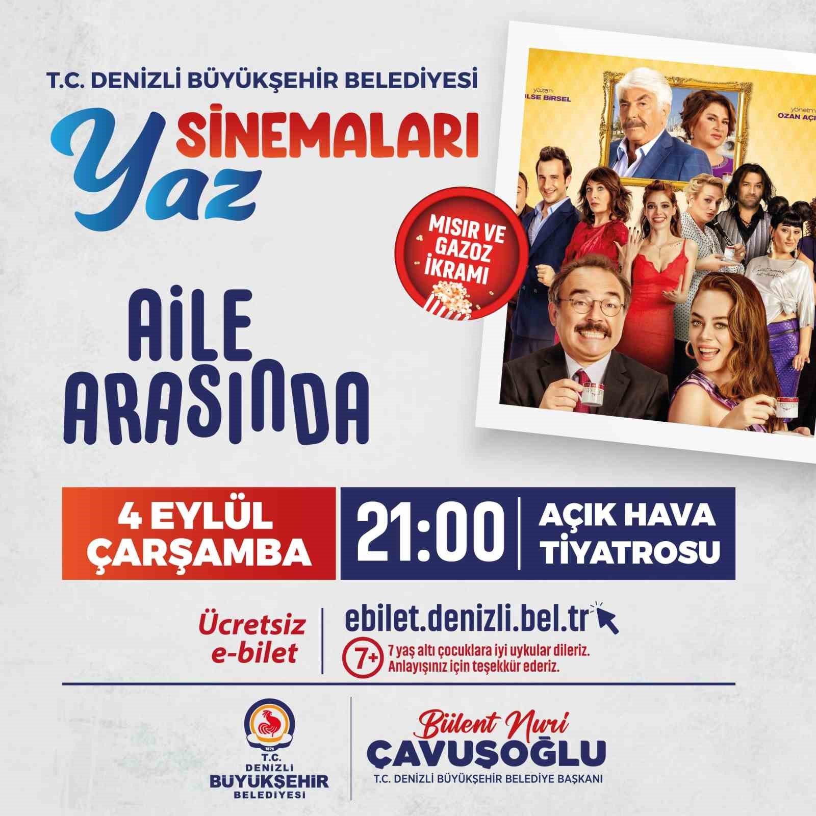 Denizli Büyükşehir ile açık hava sinema günleri devam ediyor
