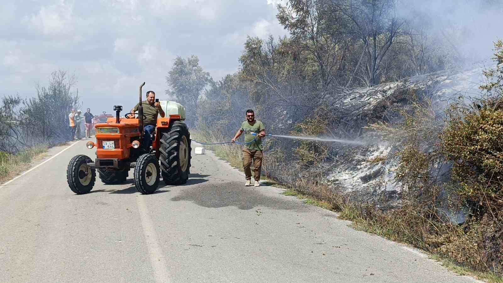 Antalya’da tarım arazisi yandı, 3 sera zarar gördü
