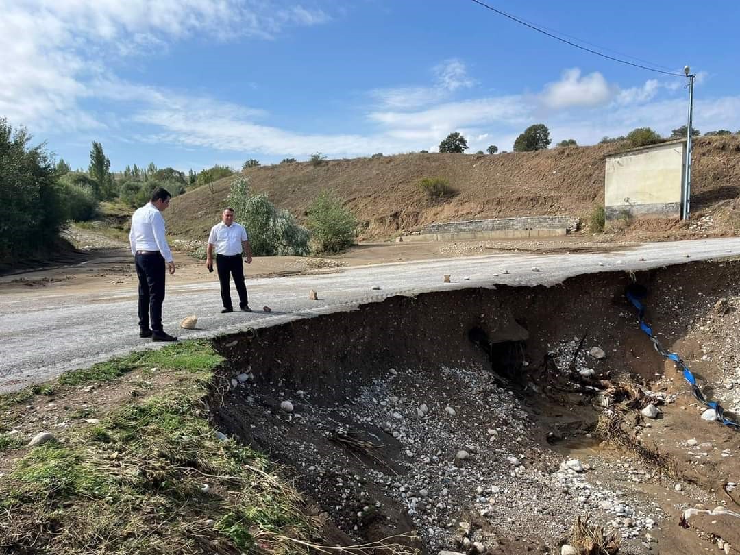 Kaymakam selden zarar gören köylerde inceleme yaptı
