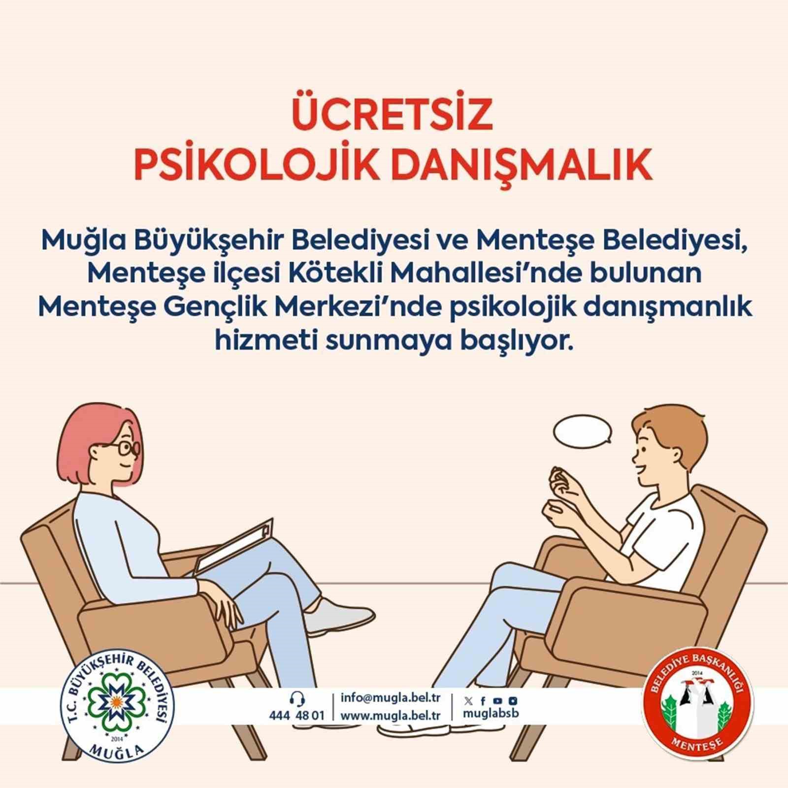 Muğla Büyükşehir Belediyesi’nden ücretsiz psikolojik danışmanlık hizmeti
