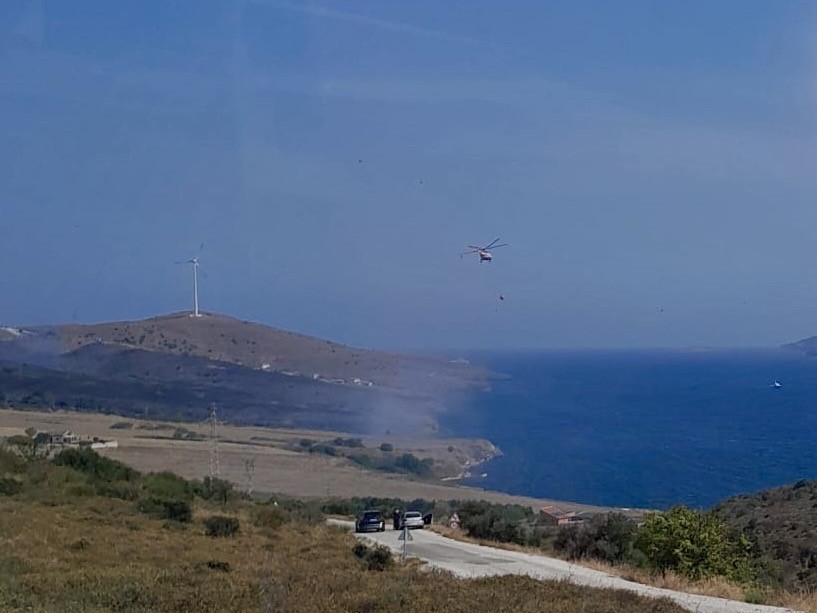 Paşalimanı Adası’nda yangın...Karadan ve havadan müdahale sürüyor
