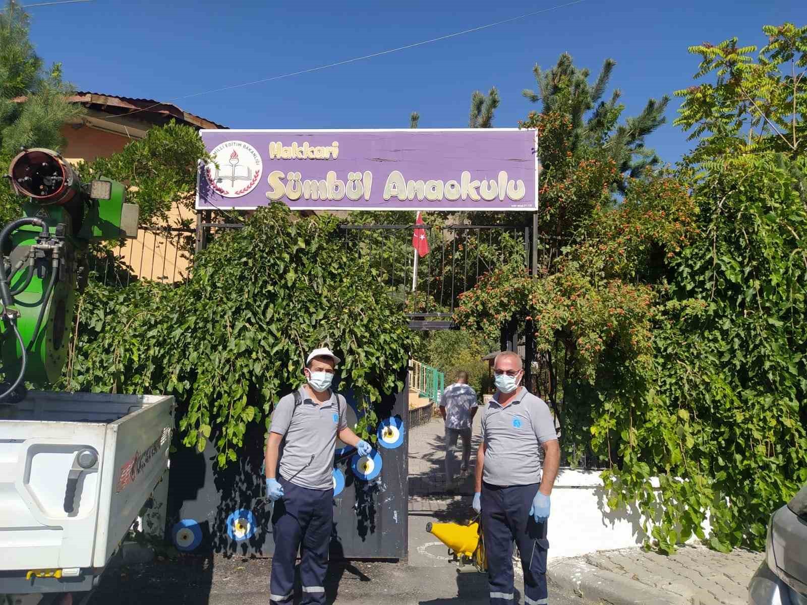 Hakkari’deki okul pansiyonları ilaçlanarak dezenfekte edildi
