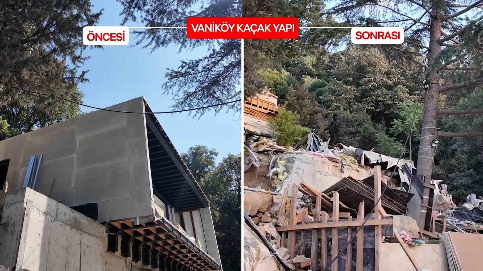 Üsküdar’ın Vaniköy semtindeki kaçak villanın yıkımı tamamlandı
