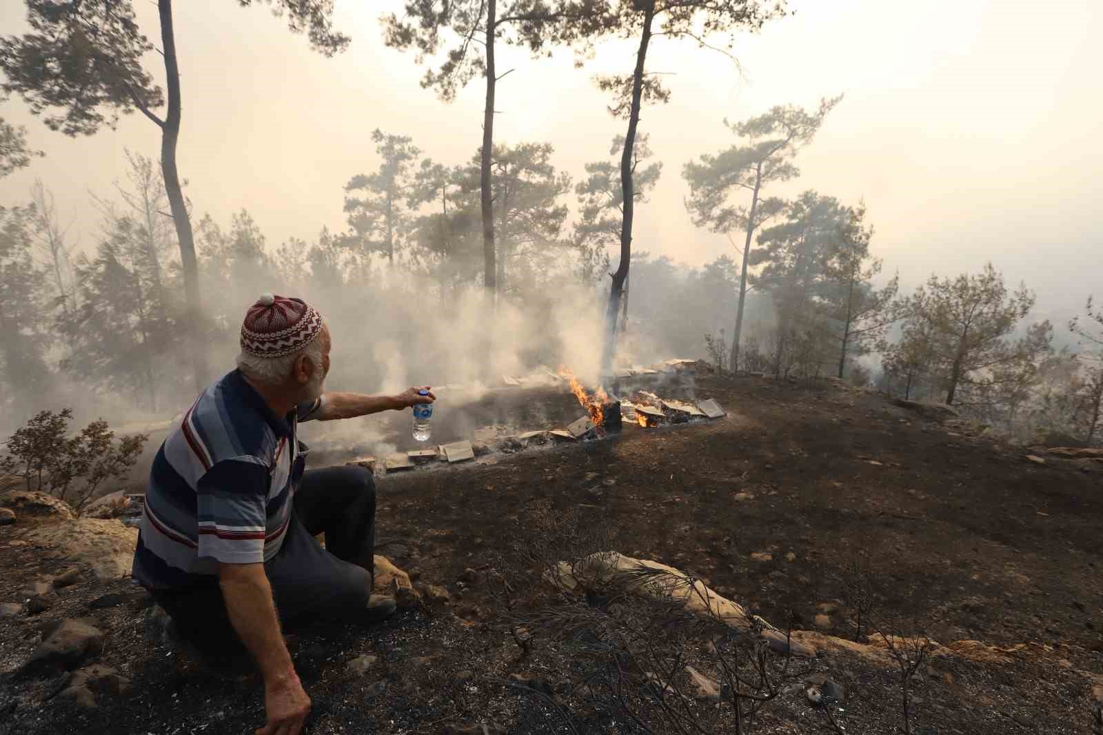 Alevler emekleri yok etti: Orman yangınında yüzlerce arı kovanı küle döndü
