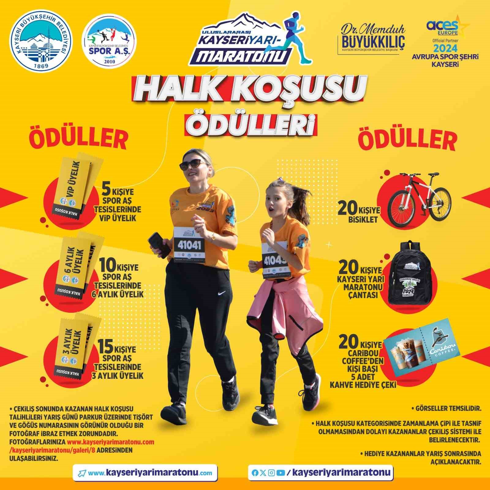 Büyükşehir’in 4. Uluslararası Yarı Maratonu’ndaki halk koşusunda hediye yağmuru
