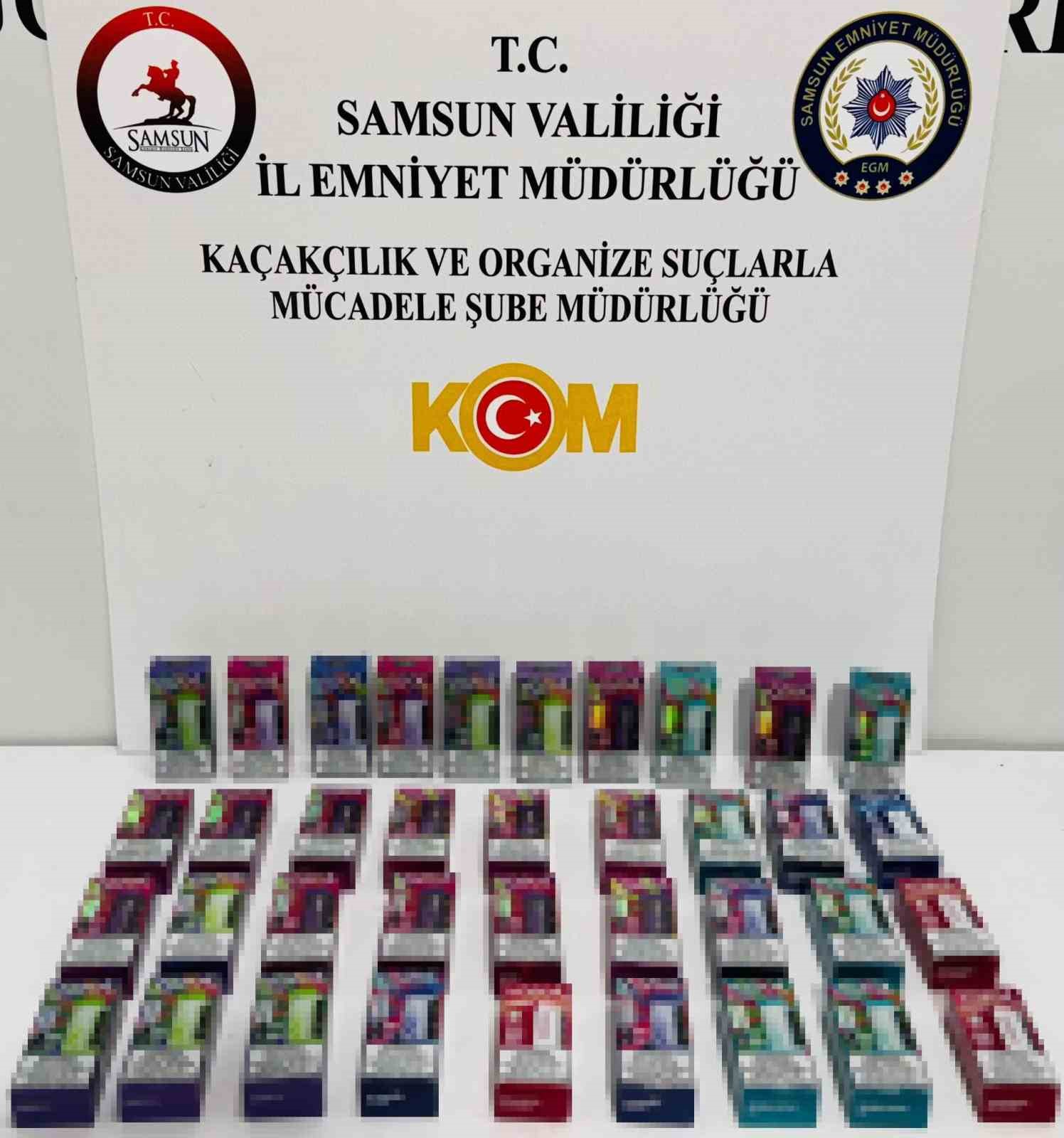 Samsun’da kaçak elektronik sigara ve cep telefonu ele geçirildi
