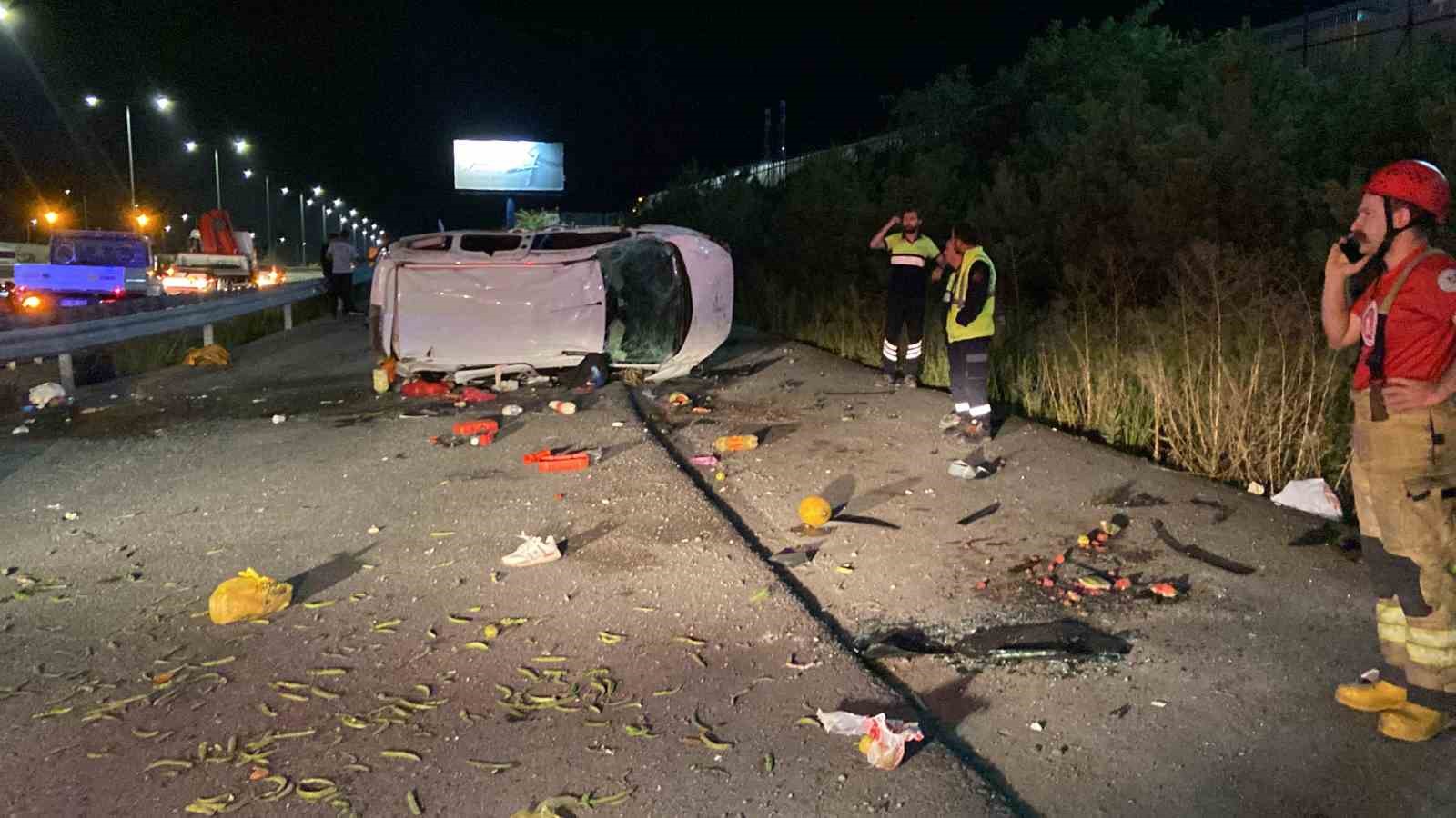 Kuzey Marmara Otoyolu’nda feci kaza... Takla atan araç metrelerce sürüklendi: 1 ölü, 5 yaralı
