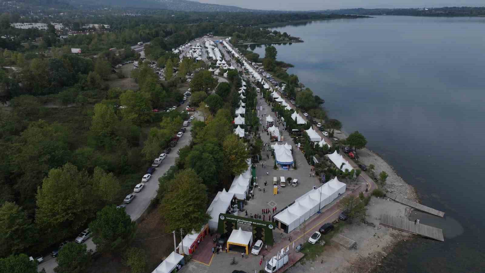 Yeşil ve mavinin buluştuğu Sapanca Gölü sahili çiçek bahçesine dönüştü
