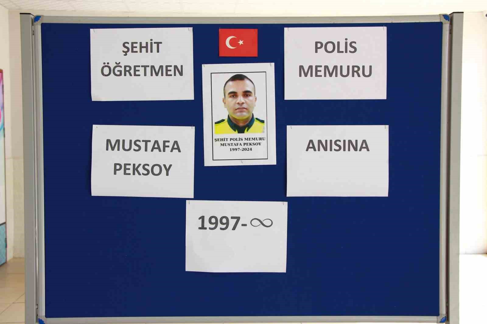 Şehit Mustafa Peksoy görev yaptığı okulda anıldı
