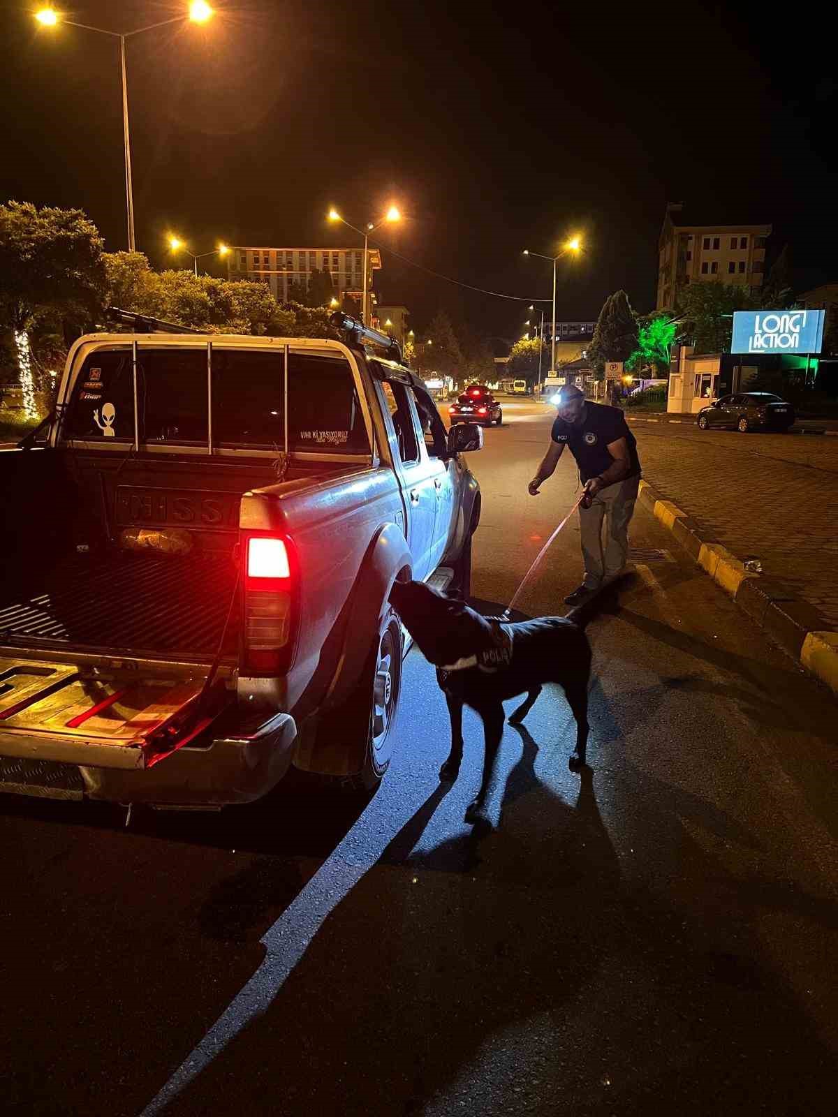 Artvin’de Narkotik köpeği Ivan gece mesaisinde
