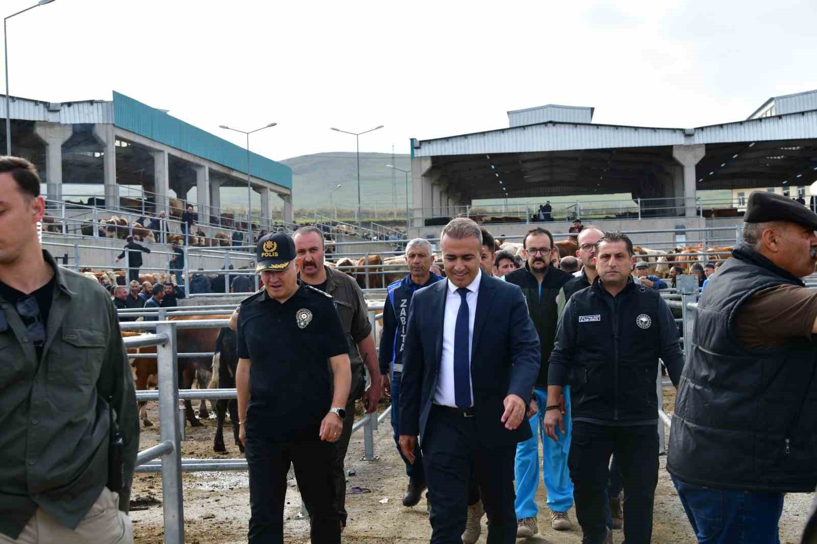 Vali Çiçek, Ardahan hayvan pazarında incelemelerde bulundu
