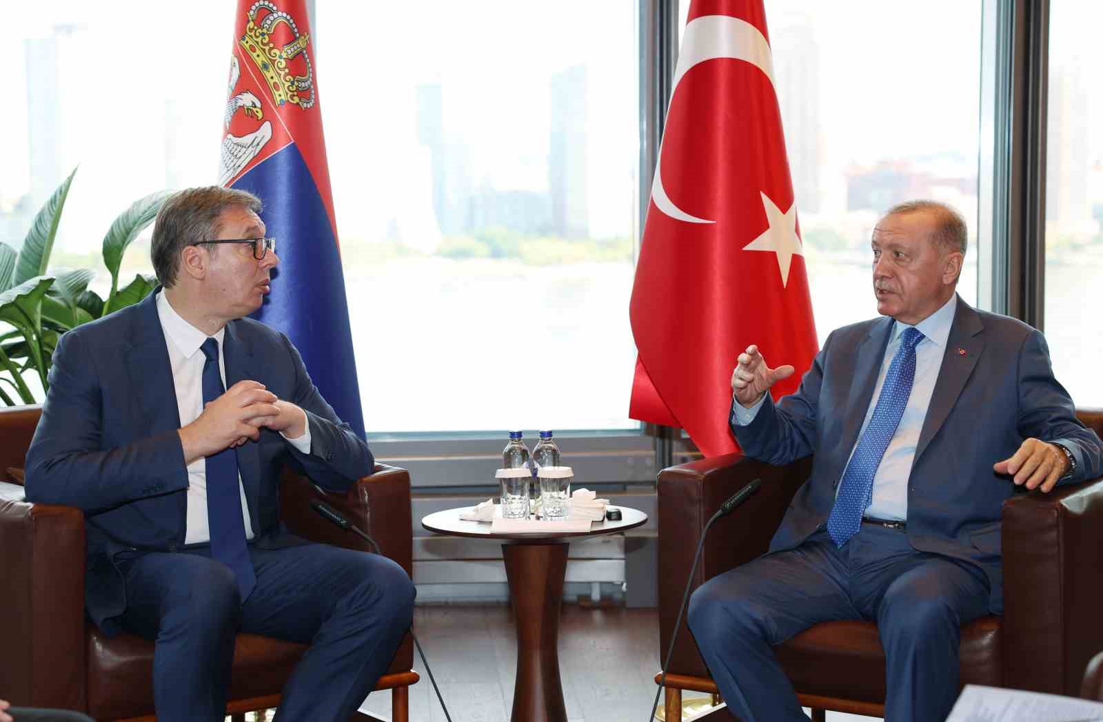 Cumhurbaşkanı Erdoğan, Sırbistan Cumhurbaşkanı Vucic ile görüştü
